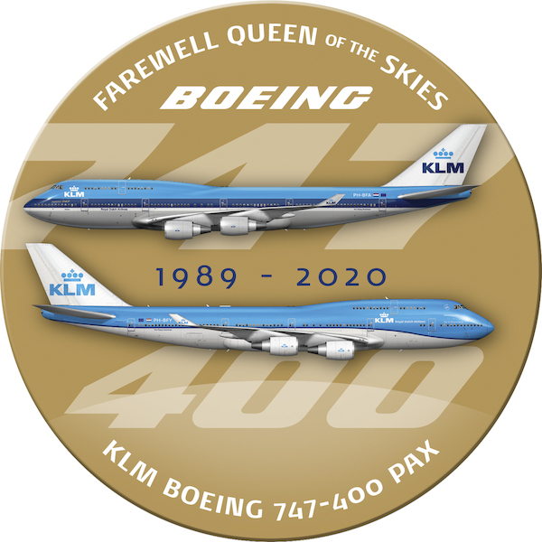 KLM Boeing 747-400 PAX 1989-2020 FAREWELL QUEEN of the SKIES  STICKER FAREWELL