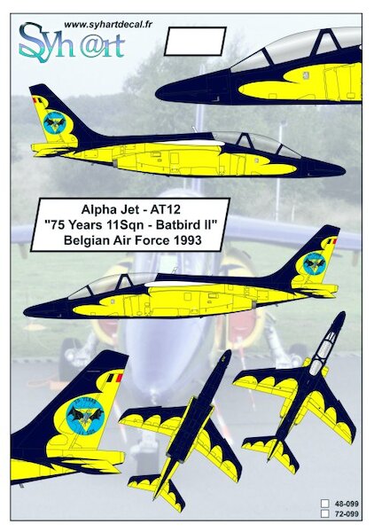 Alpha Jet AT12 "75 Years 11Sqn - Batbird II" Belgian Air Force 1993  48-099