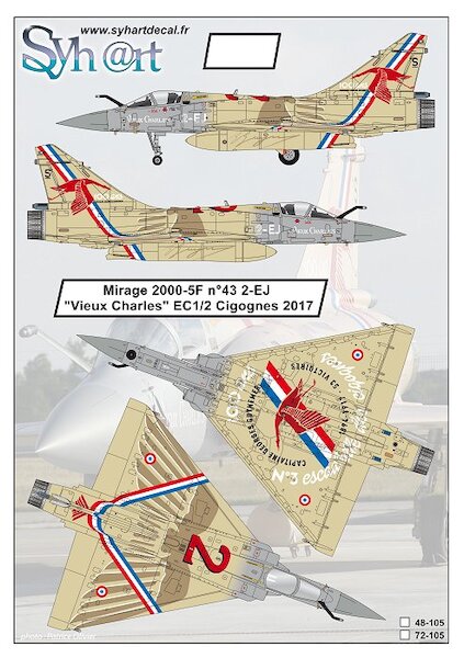 Mirage 2000-5F n43 2-EJ "Vieux Charles" EC 1/2 "Cigognes" 2017  48-105