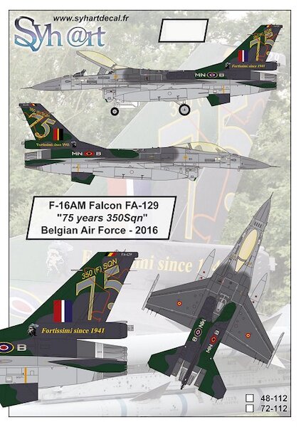 F16AM Falcon (FA-129 "75 years 350Sqn" Force Arienne Belge 2016, Belgian AF)  72-112