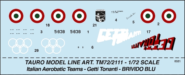 Pattuglia Acrobatica, F84F Getti Tonanti - 5a Aerobrigata Blue version  TM72-2111