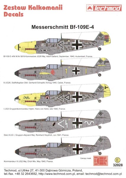 Messerschmitt BF109E-4  32028