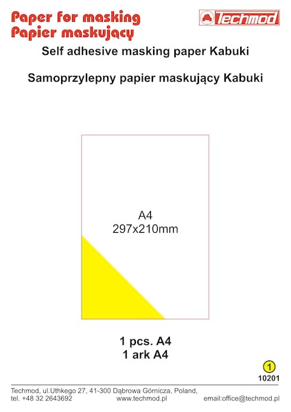 Self Adhesive Kabuki masking Paper   (1 sheet)  TE10201