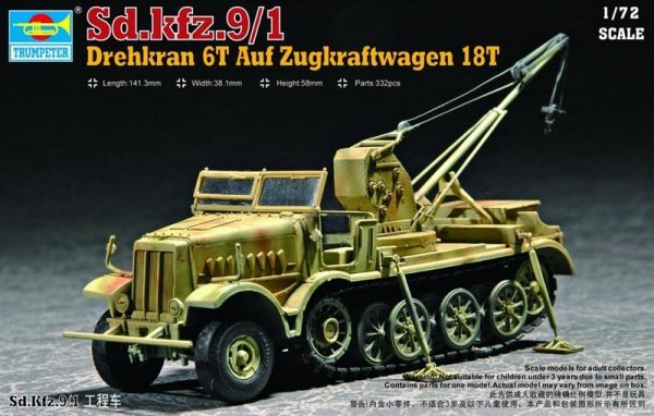 German Sd Kfz.9/18 Ton Half track & Drehkrahn 6t  07251