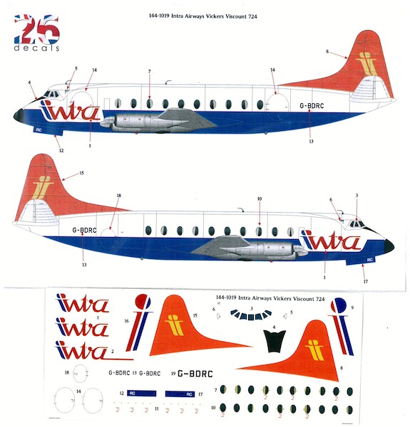 Vickers Viscount 700 (Intra Airways)  144-1019