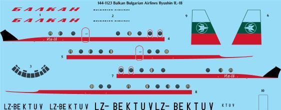 Ilyushin IL18 (Balkan Bulgaria - early)  144-1123