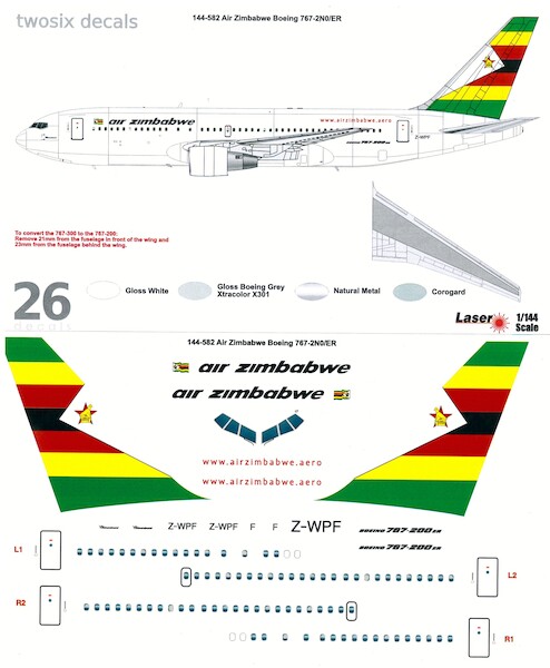 Boeing 767-200ER (Air Zimbabwe)  144-582