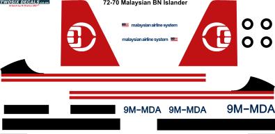 Briitten Norman BN2A Islander (Malaysian Airline System MAS)  72-70