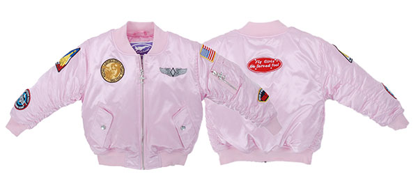 Girl's MA-1 Flight Jacket (7-Patch/Pink)  
