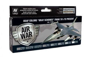 Vallejo Model Color Air Acrylic paint set USAF Colors 'Gray Schemes" from '70s to Present  71156