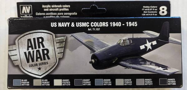Vallejo Model Color Air Acrylic paint set for US Navy & US Marine corps WW2  71157
