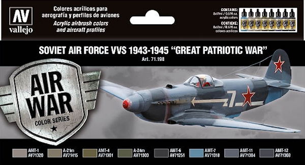 Vallejo Model Color Air Acrylic paint set Soviet Air Force 1943-1945 "Great Patriotic War"  71198