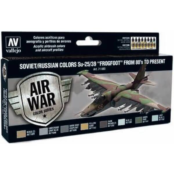 Vallejo Model Color Air Acrylic paint set Soviet/Russian Colours Sukhoi Su25/39 "Frogfoot" from '80's to Present  71603