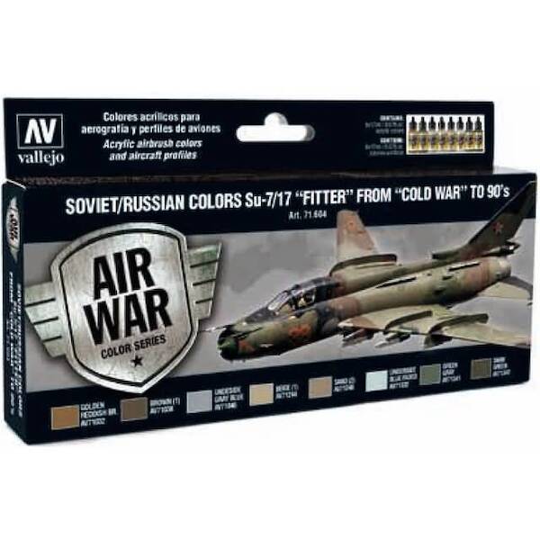 Vallejo Model Color Air Acrylic paint set Soviet Russian colours Sukhoi Su7/17  'Fitter" from Cold war to '90's  71604