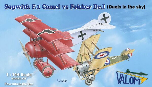 Sopwith F.1 Camel vs. Fokker Dr.I (4 kits - 2 each)  VAL14421
