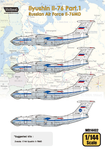 Ilyushin IL76 Part 1: Russian Air Force IL76MD (Zvezda)  WD14402