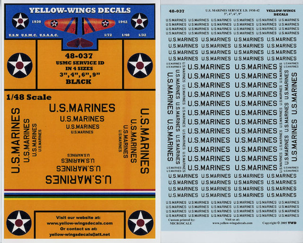 USMC 1930-42 Service ID(U.S. NAVY) 4 Different Sizes Black)  48-037