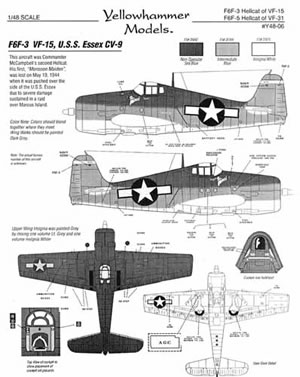 Grumman F6F-3/5 Hellcat (VF15 / VF31)  Y48-006