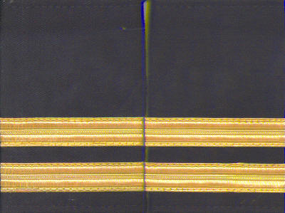 Set of two 2 gold bar Epaulettes with black background. ( 13 mm bar)  2BARGOLD