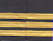 Set of two 3 gold bar Epaulettes with black background. ( 13 mm bar) 