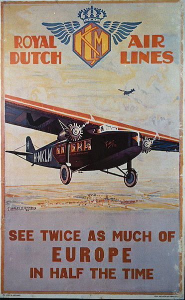 Royal Dutch Airlines, see twice as much of Europe metal poster metal sign 9045