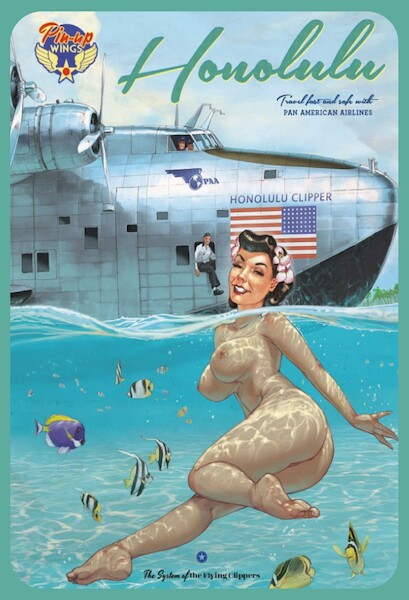 Honolulu Clipper Pan American Airways Vintage metal Pin-up Wings poster  9782888908449
