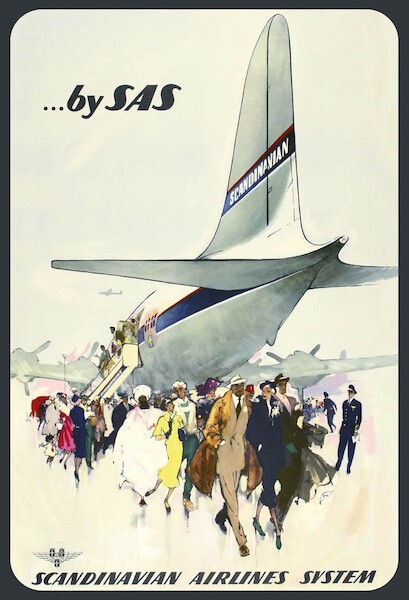 By SAS - Scandinavian Airlines System Vintage metal poster metal sign AV0006