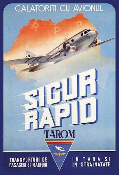 Tarom - Sigur Rapid, Calatoriti Cu Avionul Ilyushin IL-14 Vintage metal poster metal sign  AV0029