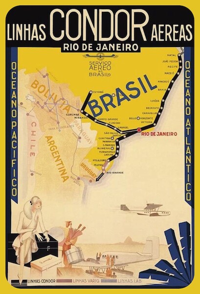 Linhas Condor Aereas, Linhas Varig, Linhas LAB Vintage metal poster metal sign AV0031