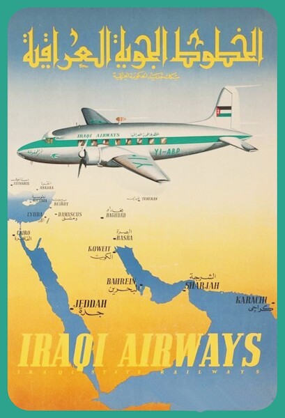 Iraqi Airways Vickers Viking YI-ABP (Iraqi State Railways) Vintage metal poster metal sign AV0033