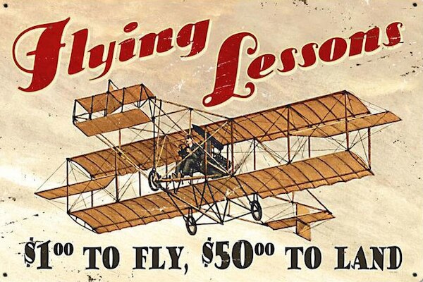 Flying Lessons - vintage metal poster metal sign FLYING LES