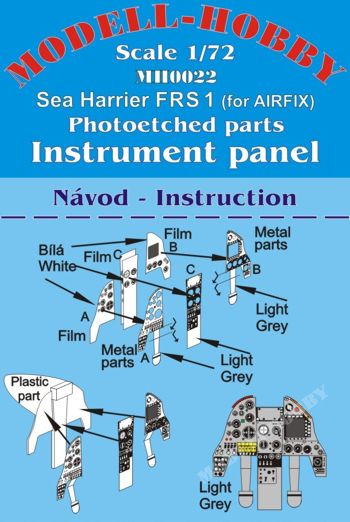 Sea Harrier FRS-1  instrument panel (Airfix)  K72922