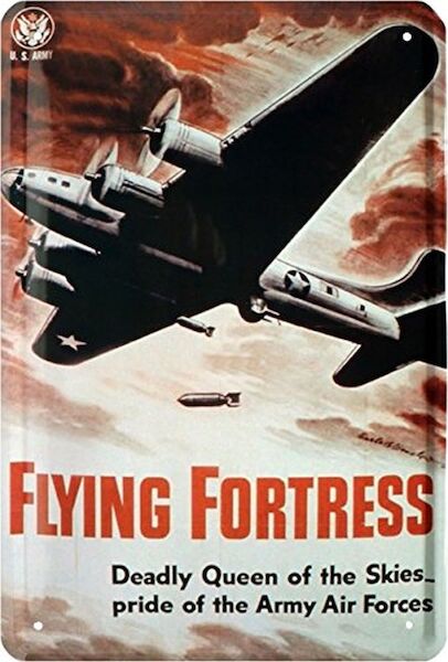 Flying Fortress B17 Bomber US Air Force metal poster metal sign KM-665