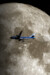 KLM Boeing 747-400 in moonlight - metal poster metal sign 