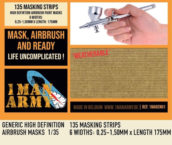 135 Masking strips High Definition Airbrush Masks  1MAGEN01