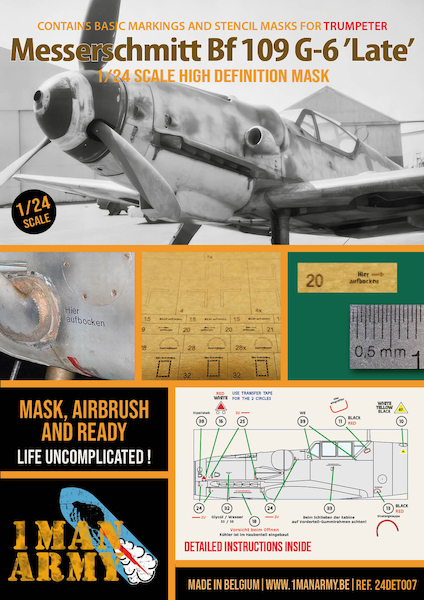 Messerschmitt Bf109G-6 Late High Definition Airbrush Masking (Trumpeter) 24DET007