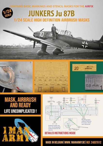 Junkers Ju87B Stuka High Definition Airbrush Masking (Airfix) 24DET012