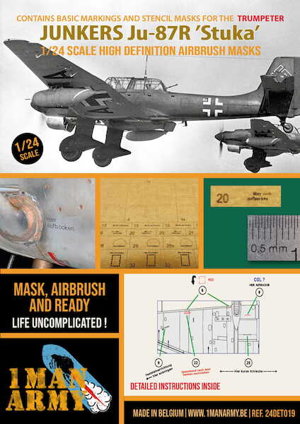 Junkers Ju87R Stuka High Definition Airbrush Masking (Trumpeter)  24DET019