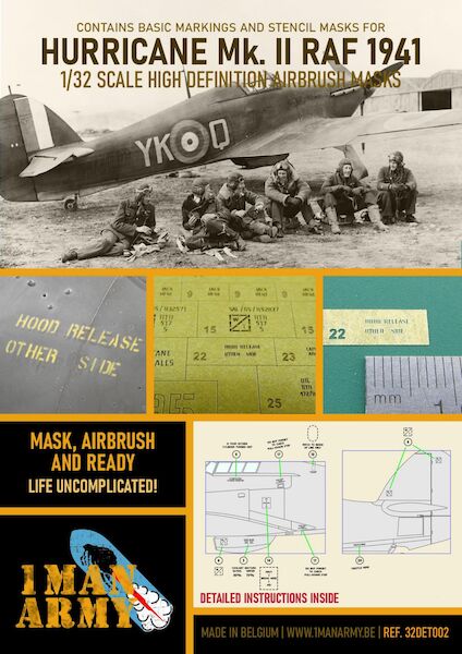 Hawker Hurricane MKII RAF 1941 High Definition Airbrush Masking 32DET002
