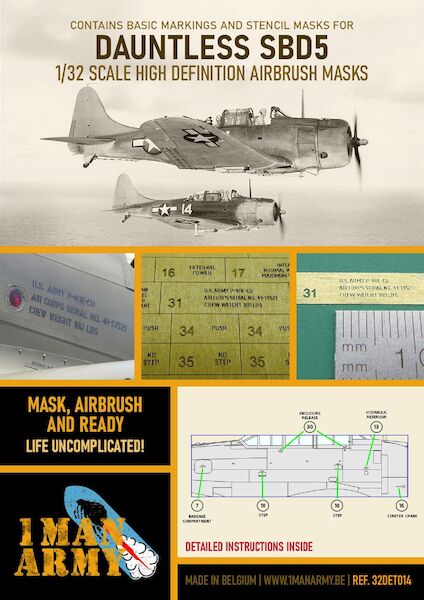 Douglas SBD-5 Dauntless High Definition Airbrush Masking 32DET014