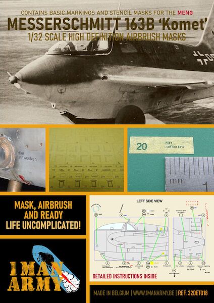 Messerschmitt Me163B Komet High Definition Airbrush Masking 32DET018