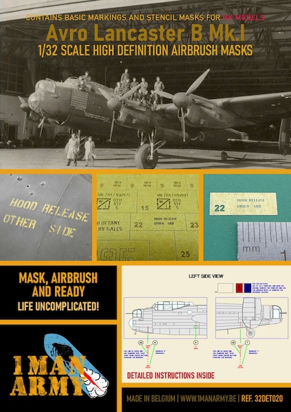 Avro Lancaster B MkI High Definition Airbrush Masking (Hong Kong Models) 32DET020