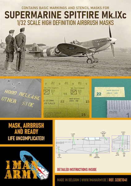 Supermarine Spitfire MkIXc High Definition Airbrush Masking 32DET041