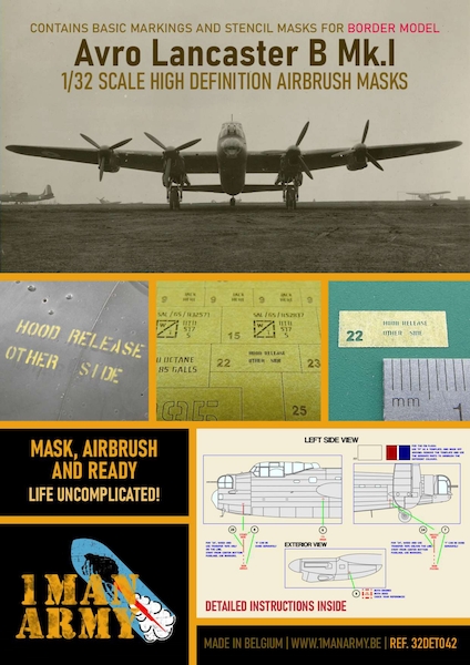 Avro Lancaster B MkI High Definition Airbrush Masking (Border Models) 32DET042