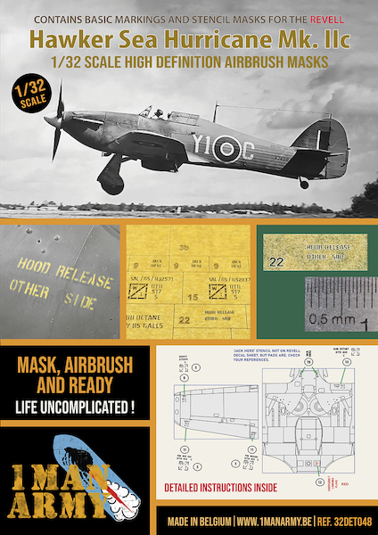 Hawker Hurricane MKIIC High Definition Airbrush Masking (Revell) 32DET048