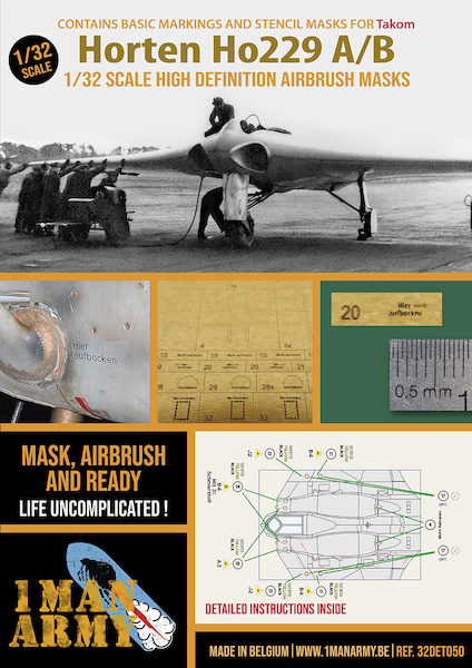 Horten Ho229A/B High Definition Airbrush Masking (TAKOM) 32DET050