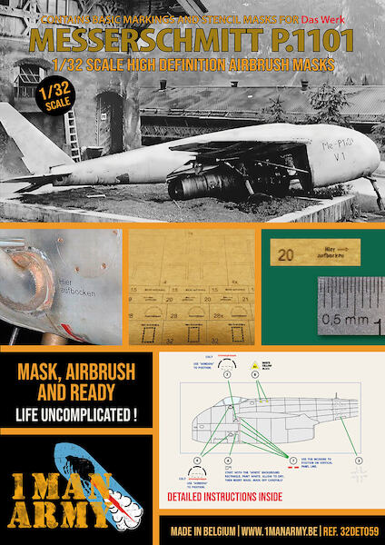 Messerschmitt P.1101 High Definition Airbrush Masking (Das Werk)  32DET059