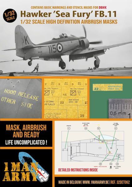 Hawker Sea Fury FB.11 High Definition Airbrush Masking (DBMK)  32DET062