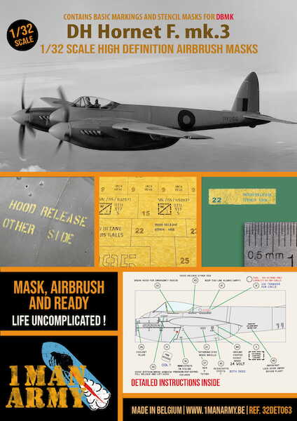 DH Hornet F.Mk.3 High Definition Airbrush Masking  (DBMK)  32DET063