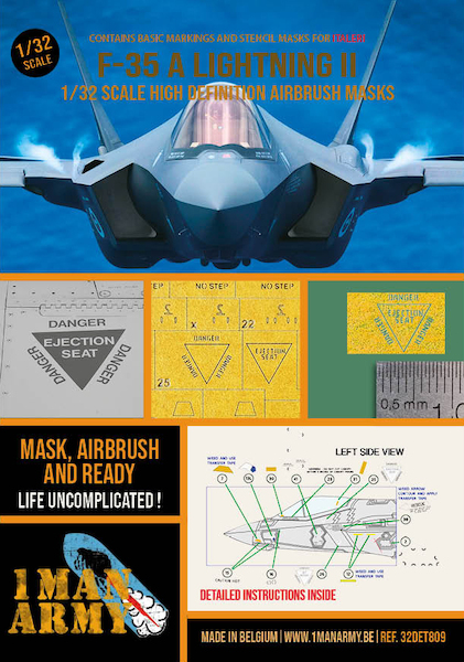 F35A Lightning II  High Definition Airbrush Masking (Italeri)  32DET809